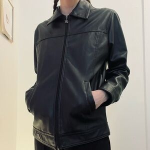 Armani Collezione Black Leather Jacket